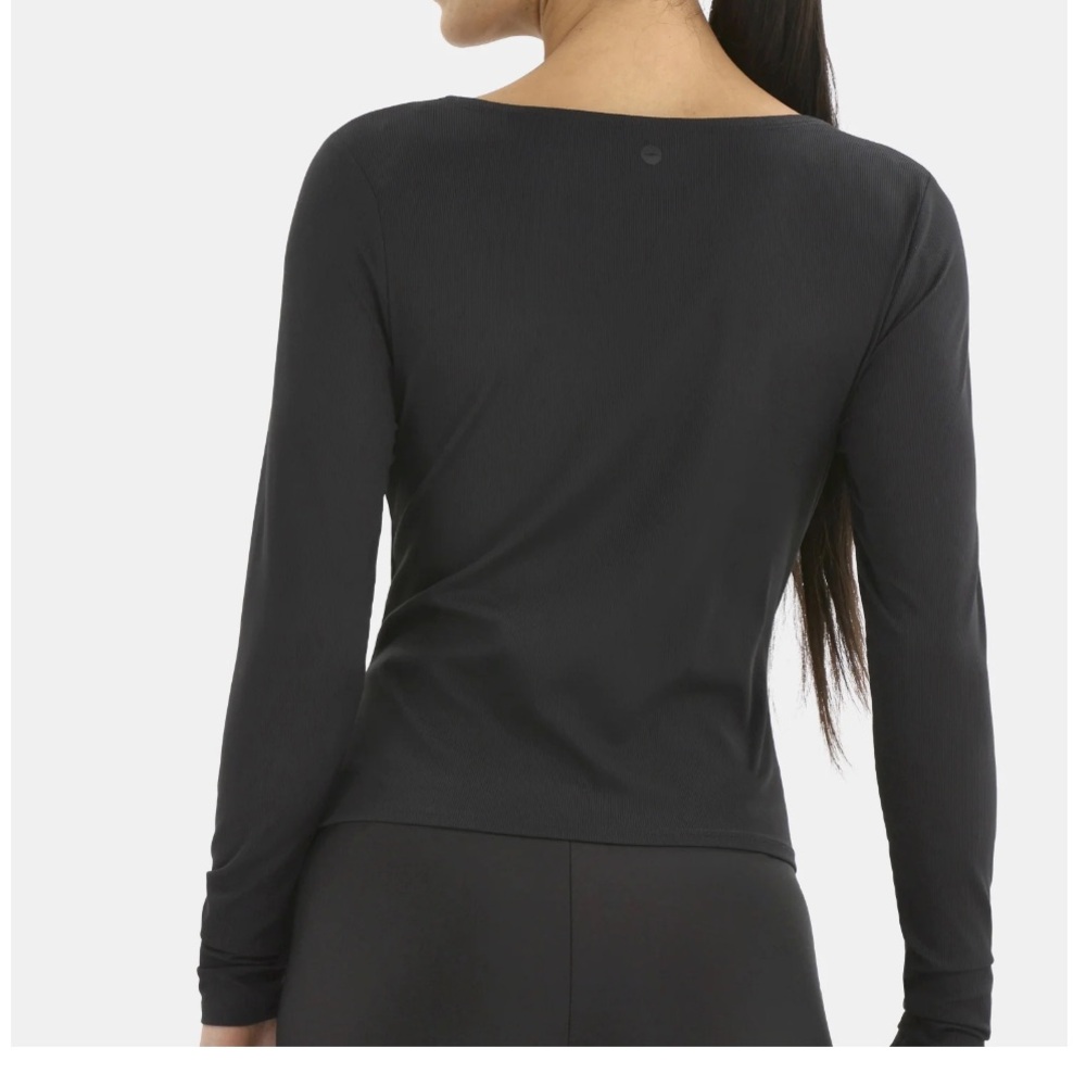 Avia Women's Square Neck Ribbed Long Sleeve Top Size M - Picture 2 of 8